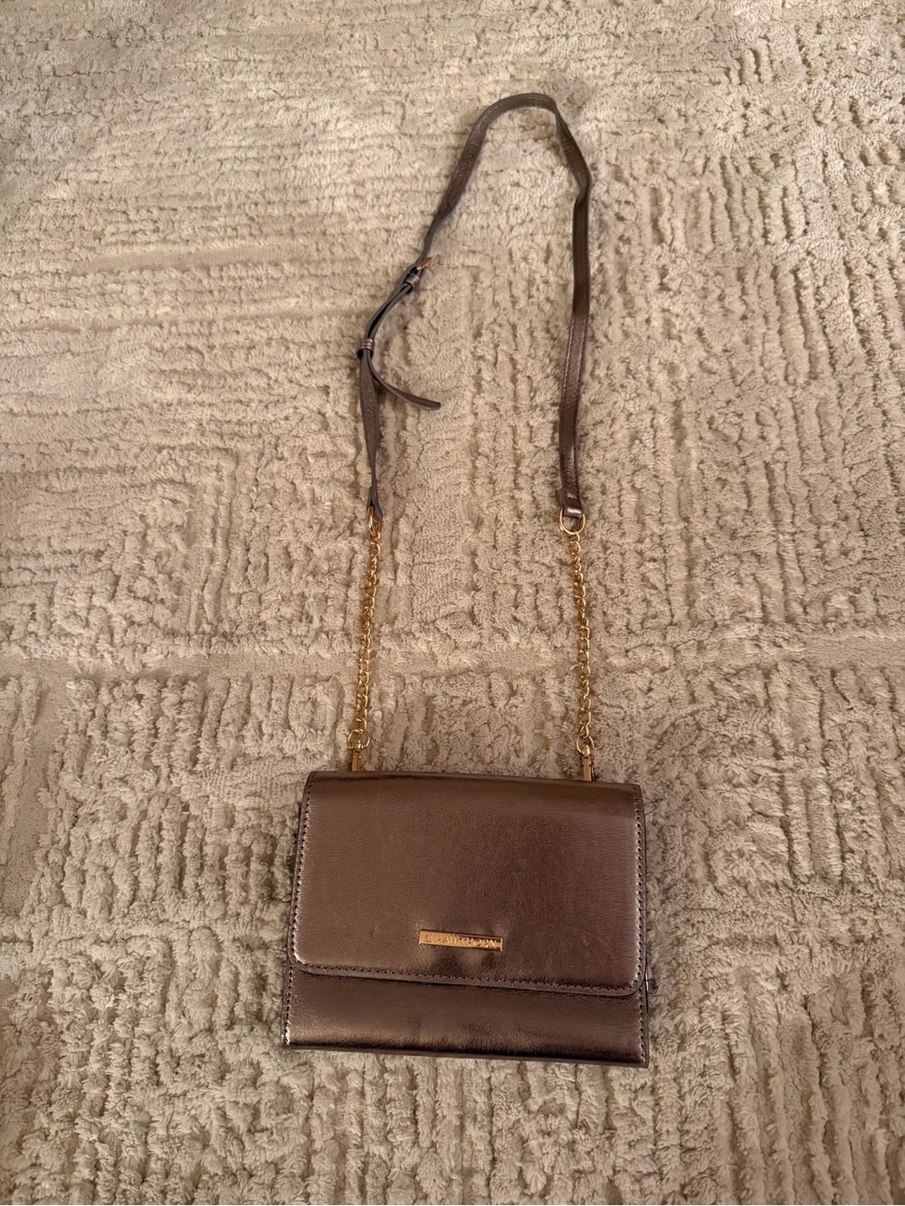 41 Hawthorn Metallic Brown Crossbody Shoulder Bag with Gold Chain